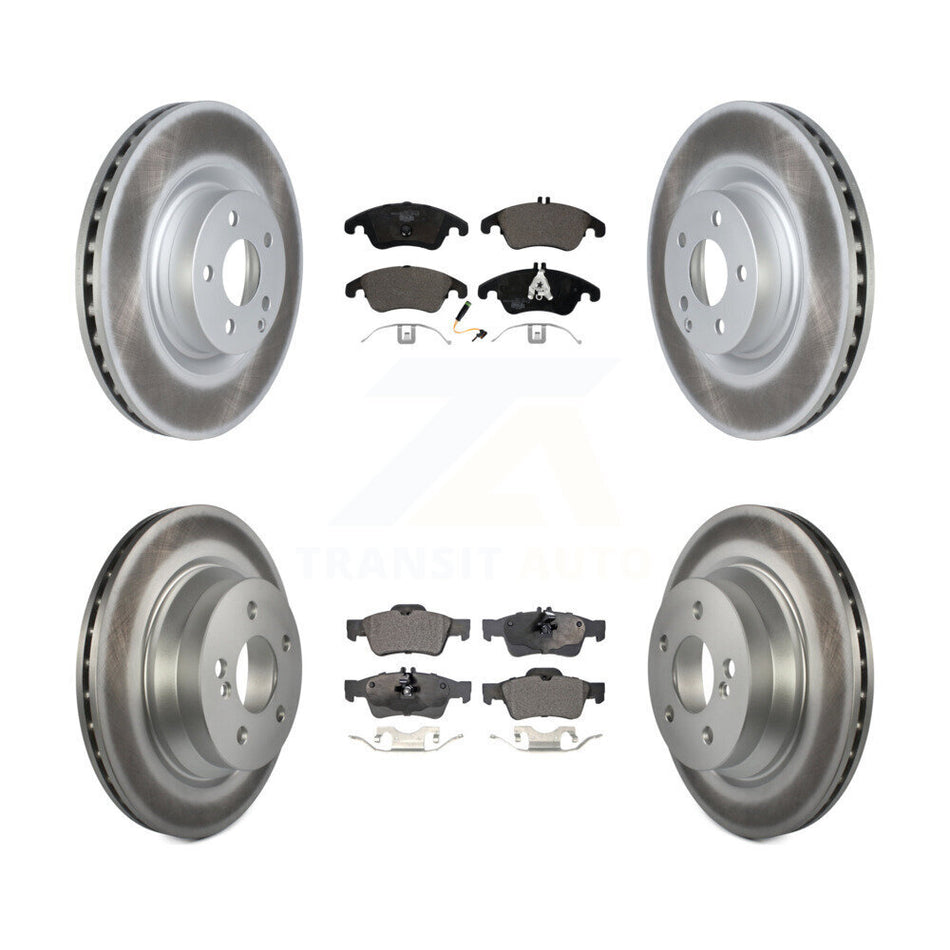 Front Rear Coated Disc Brake Rotors And Ceramic Pads Kit For Mercedes-Benz E400 KGT-102958