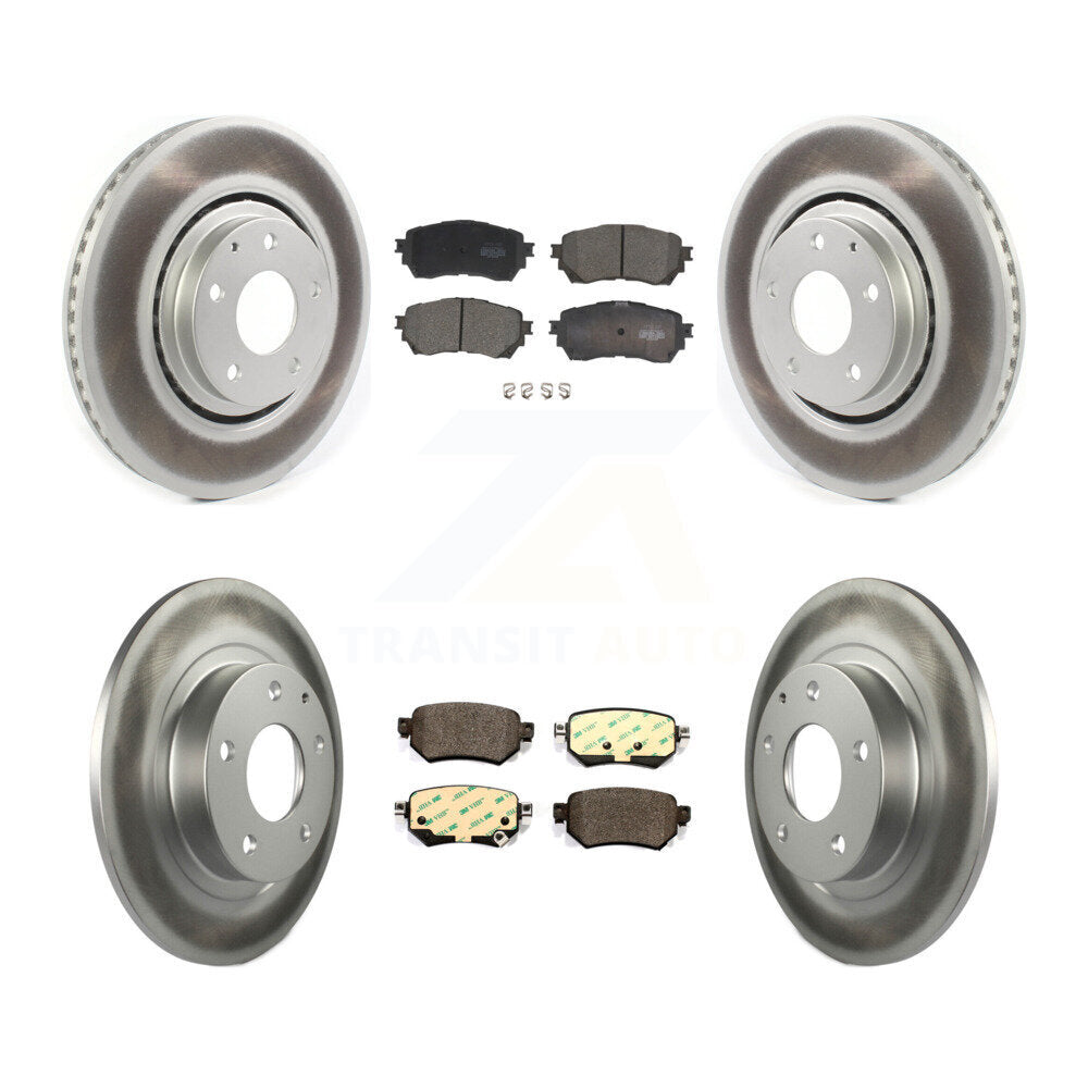 Front Rear Coated Disc Brake Rotors And Ceramic Pads Kit For 2021 Mazda 6 Turbocharged KGT-102962