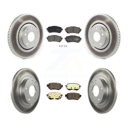 Front Rear Coated Disc Brake Rotors And Ceramic Pads Kit For 2021 Mazda 6 Turbocharged KGT-102962
