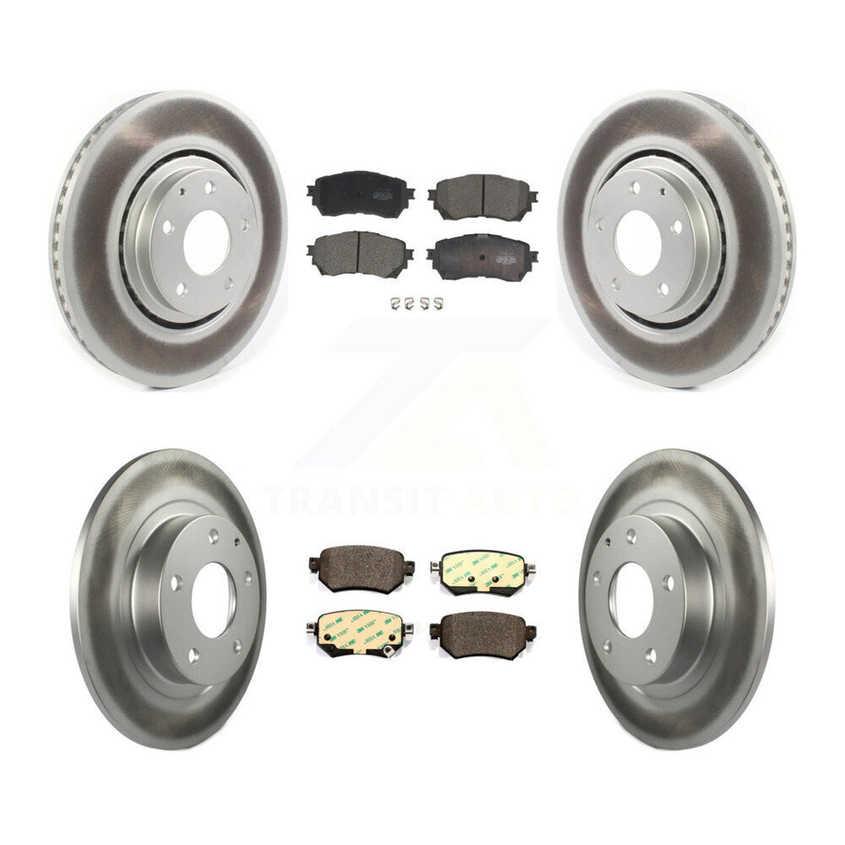 Front Rear Coated Disc Brake Rotors And Ceramic Pads Kit For 2021 Mazda 6 Turbocharged KGT-102962