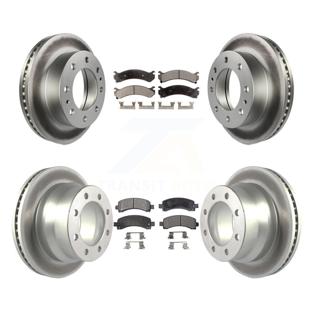 Front Rear Coated Disc Brake Rotors And Ceramic Pads Kit For Chevrolet Express 4500 KGT-102969