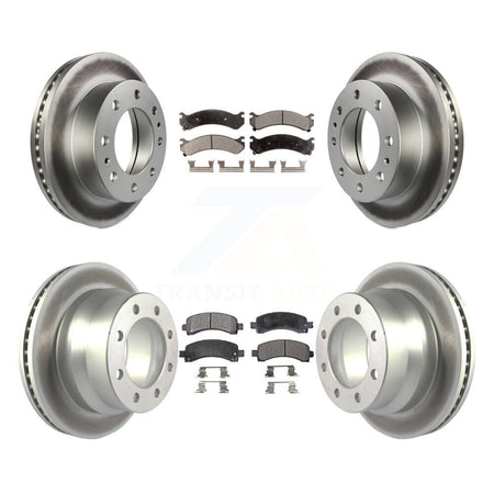 Front Rear Coated Disc Brake Rotors And Ceramic Pads Kit For Chevrolet Express 4500 KGT-102969