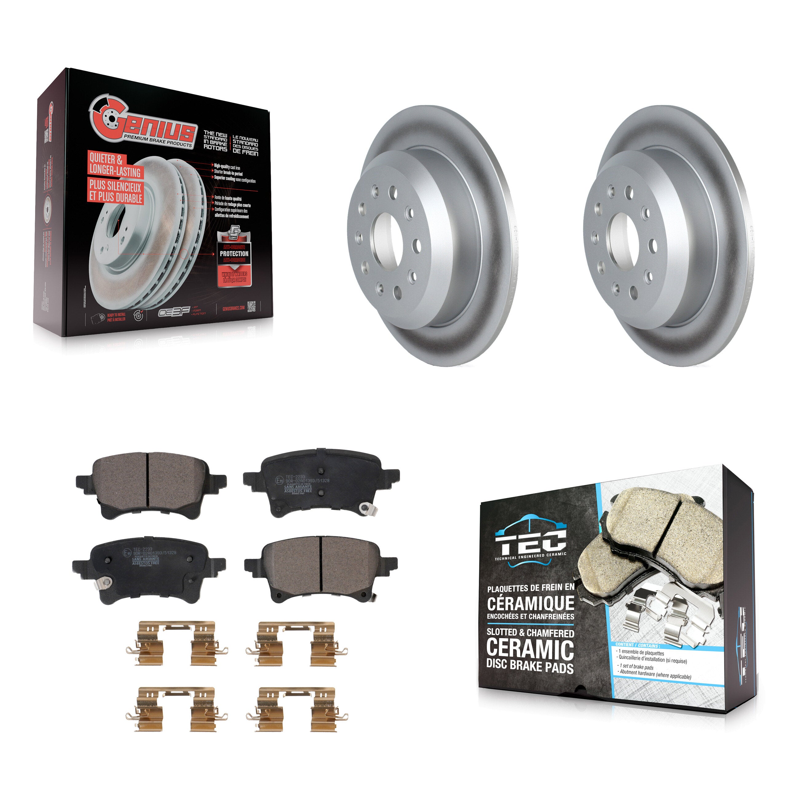 Rear Coated Disc Brake Rotors And Ceramic Pads Kit For Jeep Wrangler KGT-102971