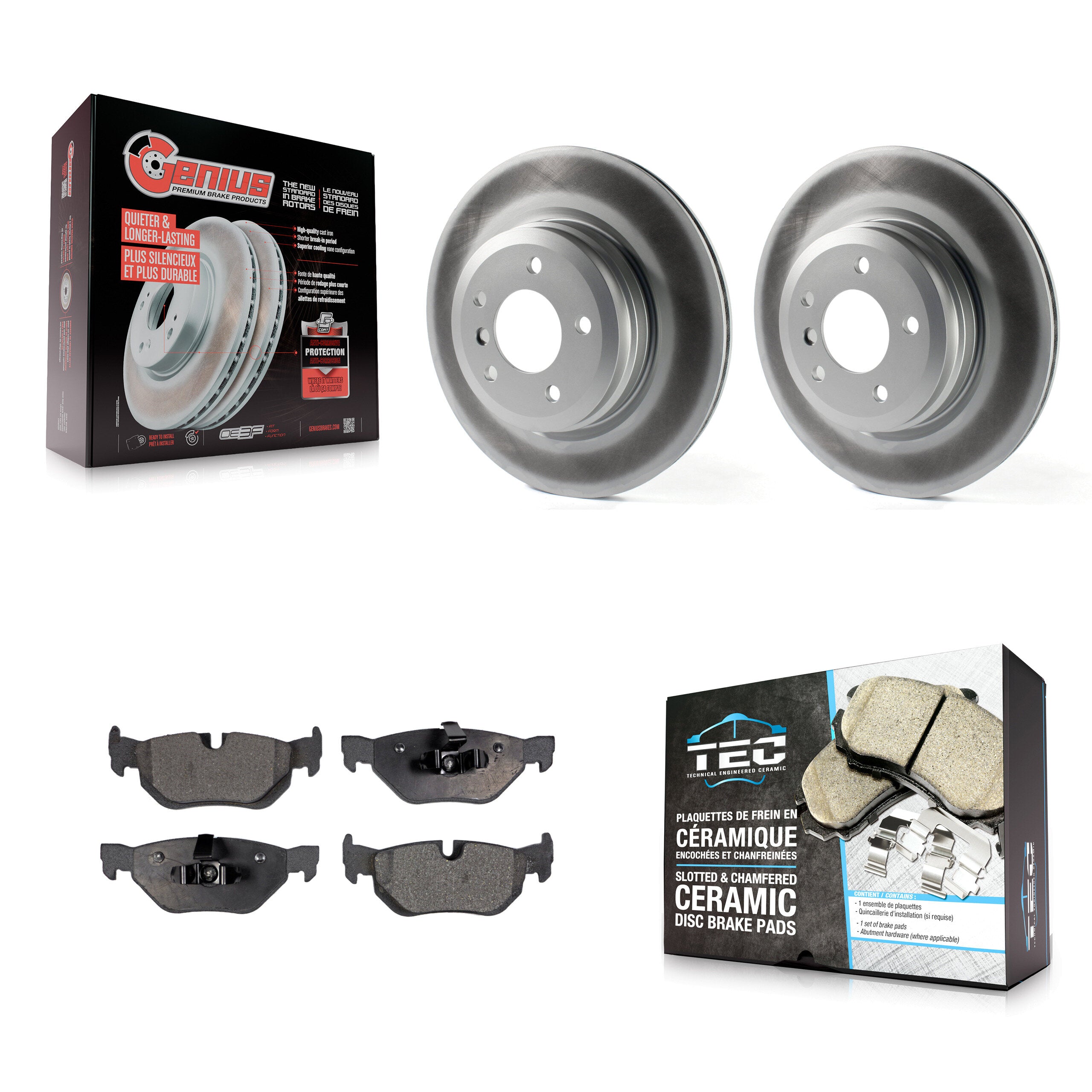 Rear Coat Brake Rotor Ceramic Pad Kit For BMW X1 xDrive28i With 336mm Diameter KGT-102975