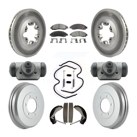 Front Rear Coat Brake Rotors Ceramic Pad Drum Kit (9Pc) For Chevrolet Colorado GMC Canyon KGT-102980