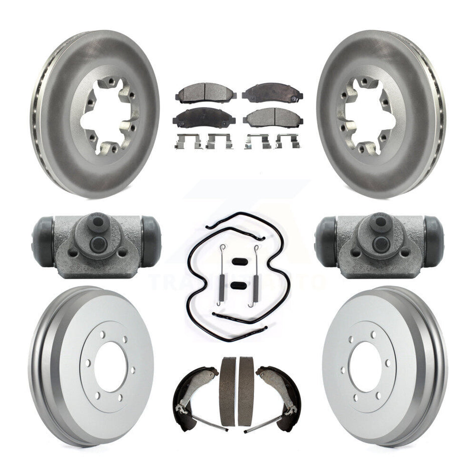 Front Rear Coat Brake Rotors Ceramic Pad Drum Kit (9Pc) For Chevrolet Colorado GMC Canyon KGT-102980