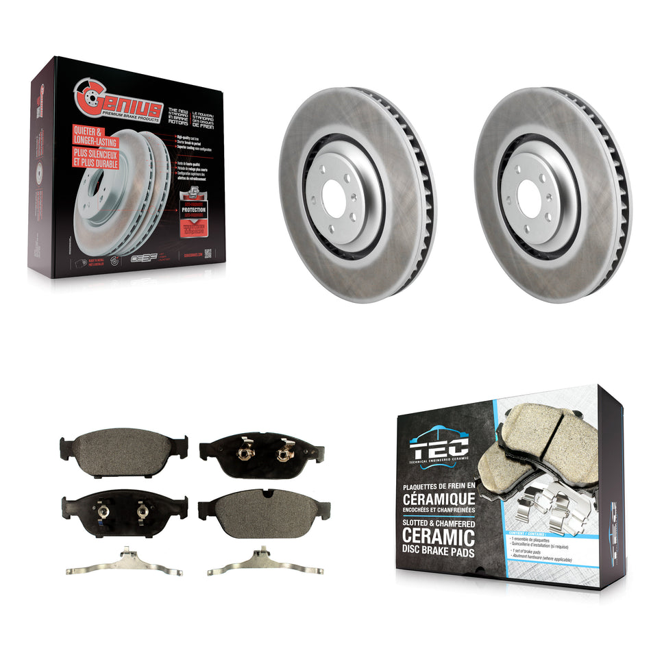Front Coated Disc Brake Rotors And Ceramic Pads Kit For Audi A8 Quattro KGT-102991
