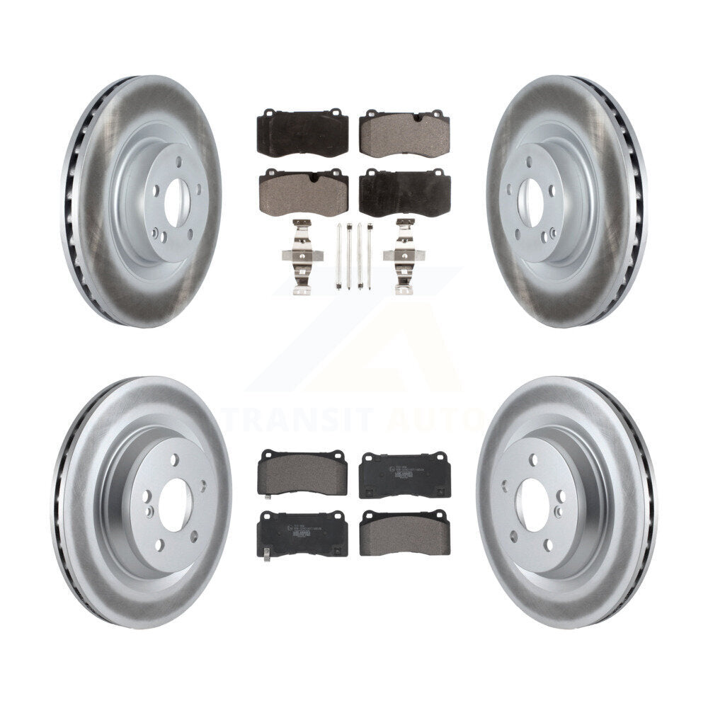 Front Rear Coated Disc Brake Rotors And Ceramic Pad Kit For 2011-2014 Mercedes-Benz CL550 KGT-102998