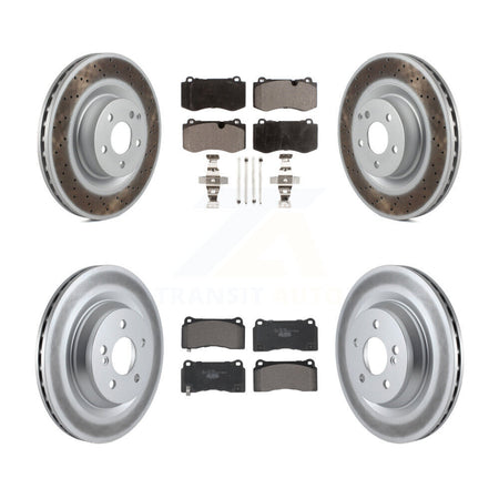 Front Rear Coated Disc Brake Rotors And Ceramic Pad Kit For 2011-2014 Mercedes-Benz CL550 KGT-102999