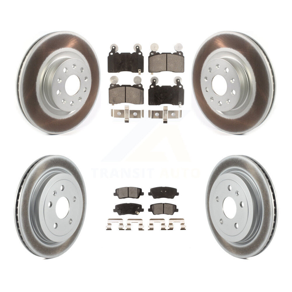 Front Rear Coated Disc Brake Rotors And Ceramic Pads Kit For Cadillac CTS KGT-103000