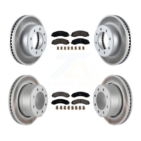 Front Rear Coat Brake Rotors Ceramic Pad Kit For 2020-2021 Ram 3500 With Dual Wheels KGT-103005
