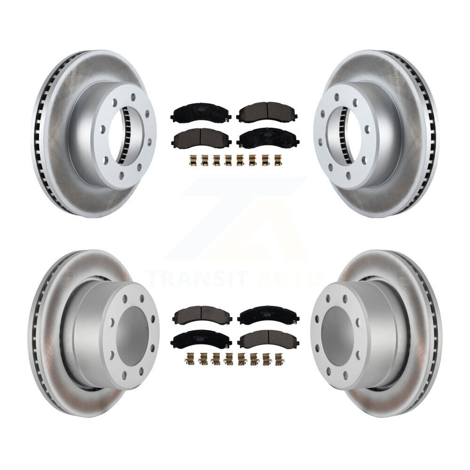 Front Rear Coat Brake Rotors Ceramic Pad Kit For 2020-2021 Ram 3500 With Dual Wheels KGT-103005