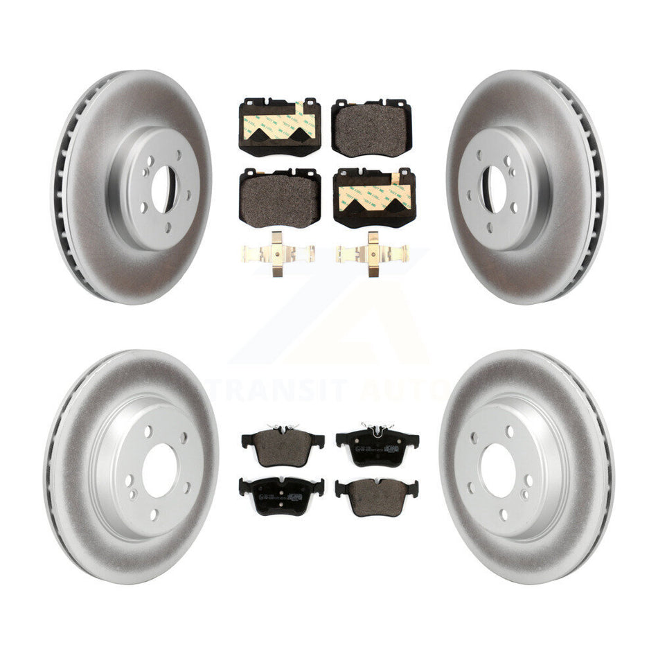 Front Rear Coated Disc Brake Rotors And Ceramic Pad Kit For Mercedes-Benz C300 C400 C350e KGT-103006