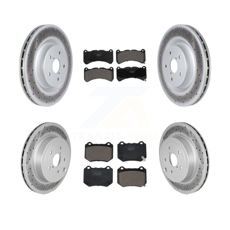 Front Rear Coated Disc Brake Rotors And Ceramic Pads Kit For 2018-2020 Subaru WRX STI KGT-103010