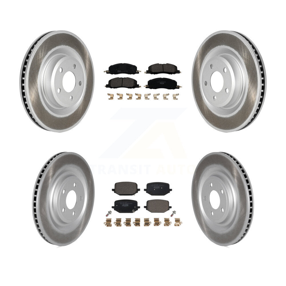 Front Rear Coated Disc Brake Rotors And Ceramic Pads Kit For Lincoln Aviator KGT-103021