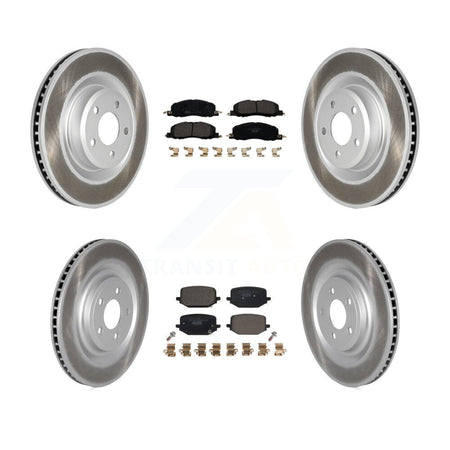 Front Rear Coated Disc Brake Rotors And Ceramic Pads Kit For Lincoln Aviator KGT-103021