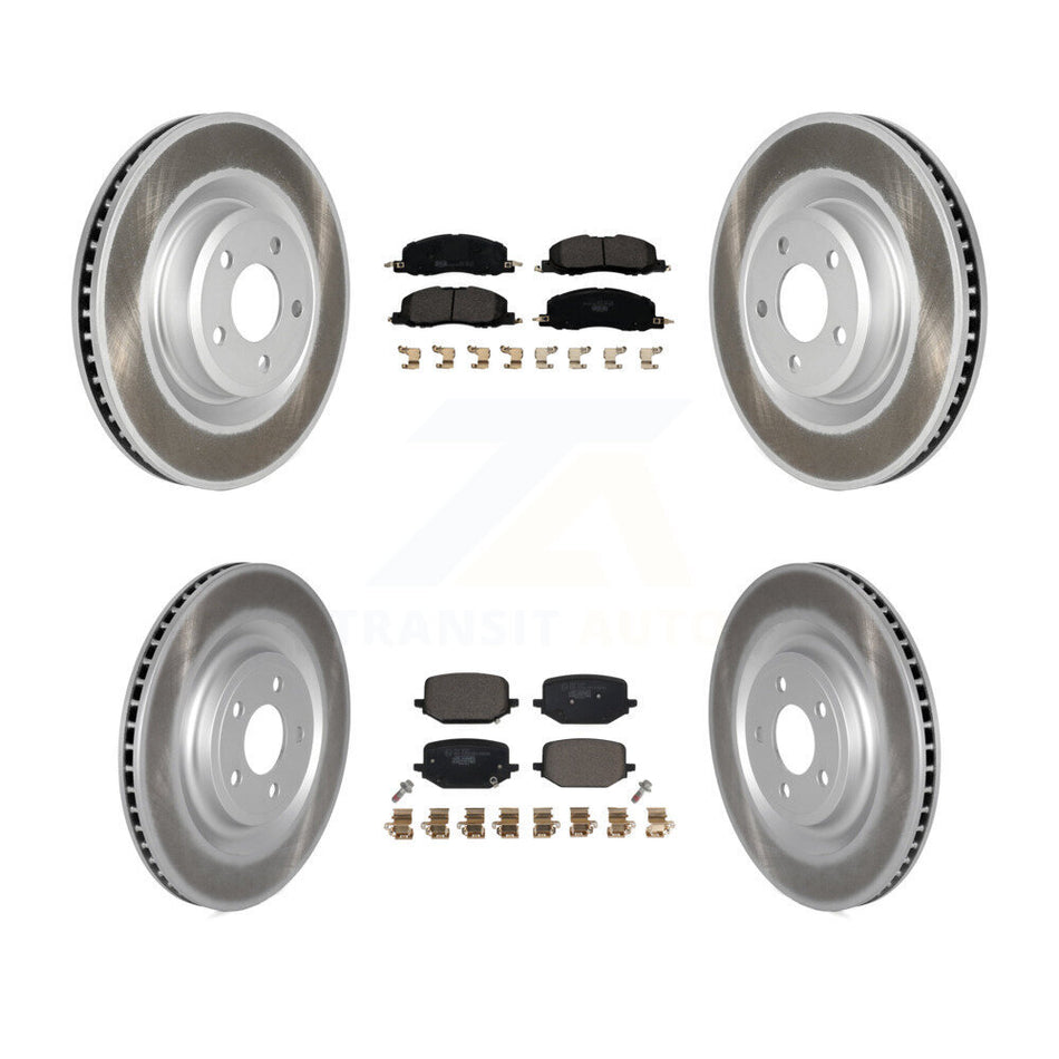 Front Rear Coated Disc Brake Rotors And Ceramic Pads Kit For Lincoln Aviator KGT-103021