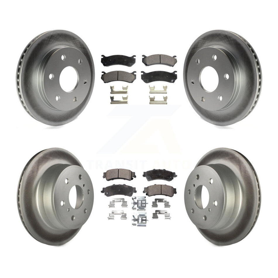 Front Rear Coated Disc Brake Rotors And Ceramic Pads Kit For GMC Sierra 1500 Classic KGT-103026