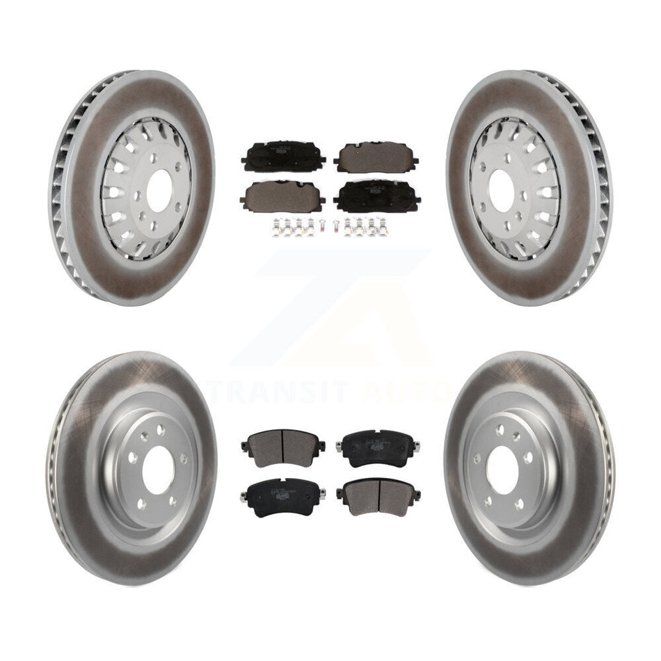 Front Rear Coated Disc Brake Rotors And Ceramic Pads Kit For Audi A6 Quattro A7 Sportback KGT-103027