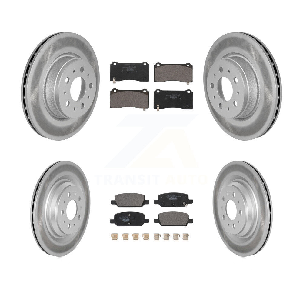 Front Rear Coat Brake Rotors Ceramic Pad Kit For 17-22 Tesla 3 With Gray Painted Calipers KGT-103028