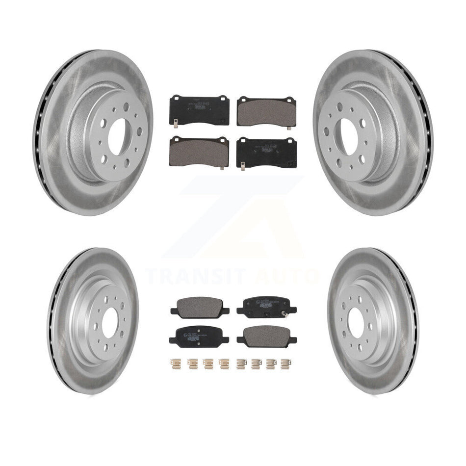 Front Rear Coat Brake Rotors Ceramic Pad Kit For 17-22 Tesla 3 With Gray Painted Calipers KGT-103028