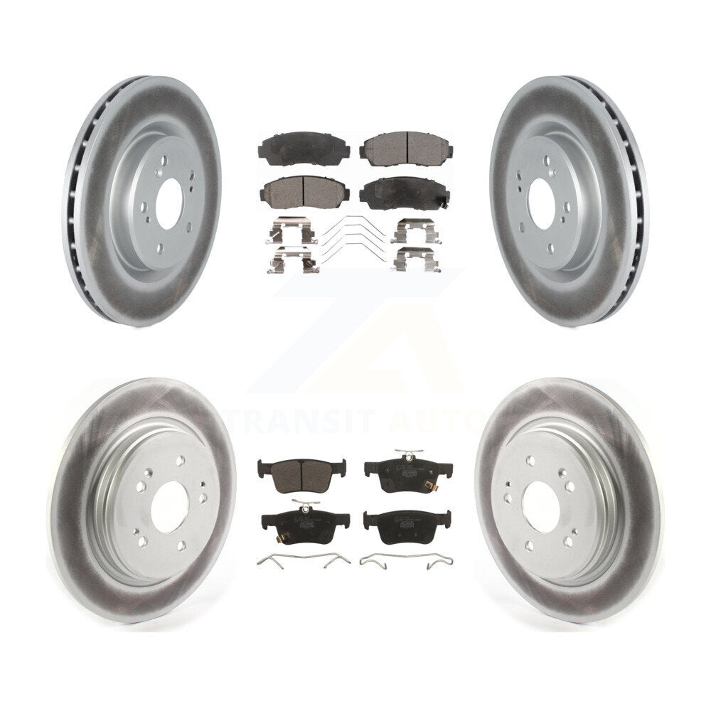 Front Rear Coated Disc Brake Rotors And Ceramic Pads Kit For 2019-2021 Acura RDX KGT-103050