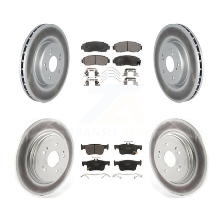 Front Rear Coated Disc Brake Rotors And Ceramic Pads Kit For 2019-2021 Acura RDX KGT-103050