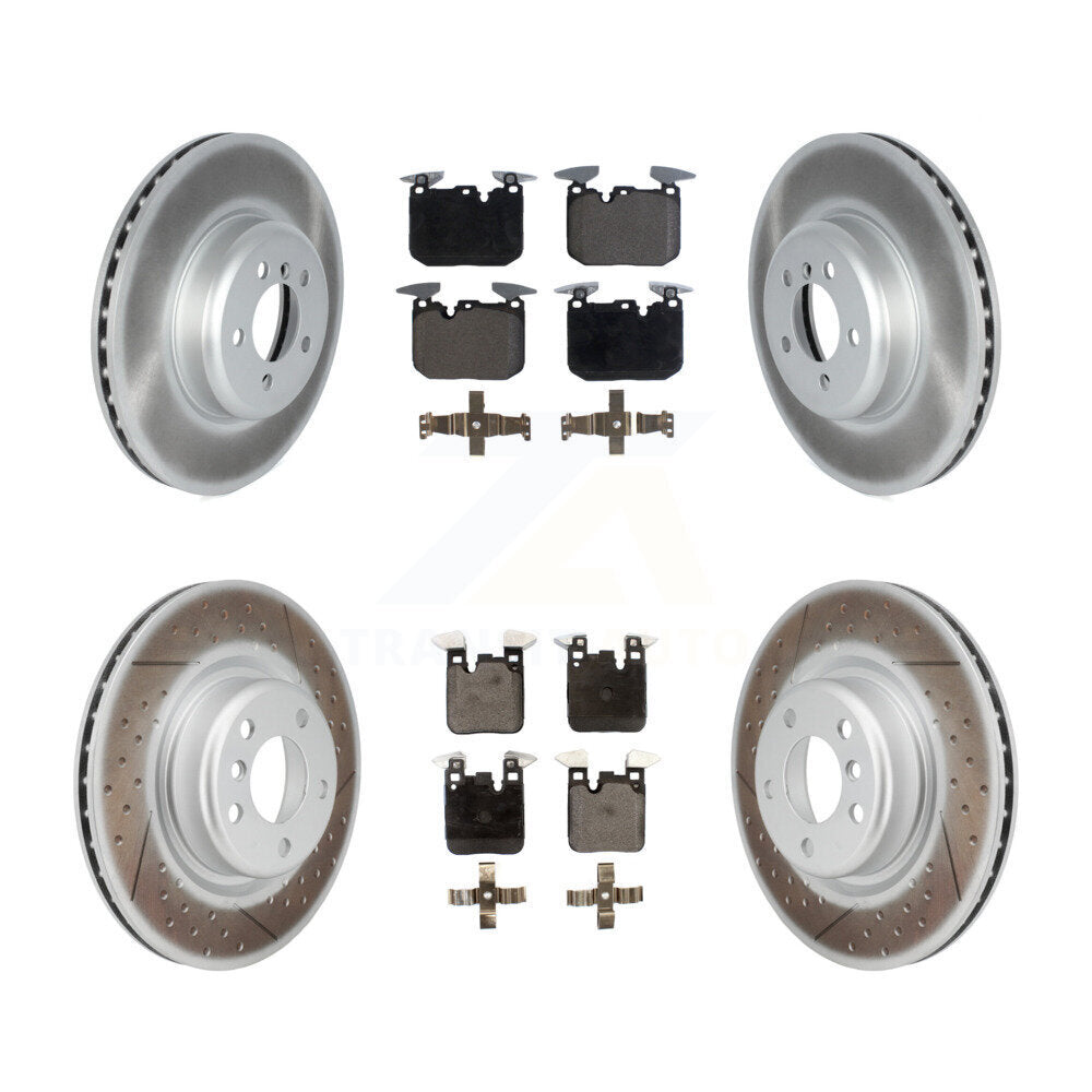 Front Rear Coated Disc Brake Rotors And Ceramic Pads Kit For 2018-2020 BMW M240i xDrive KGT-103053