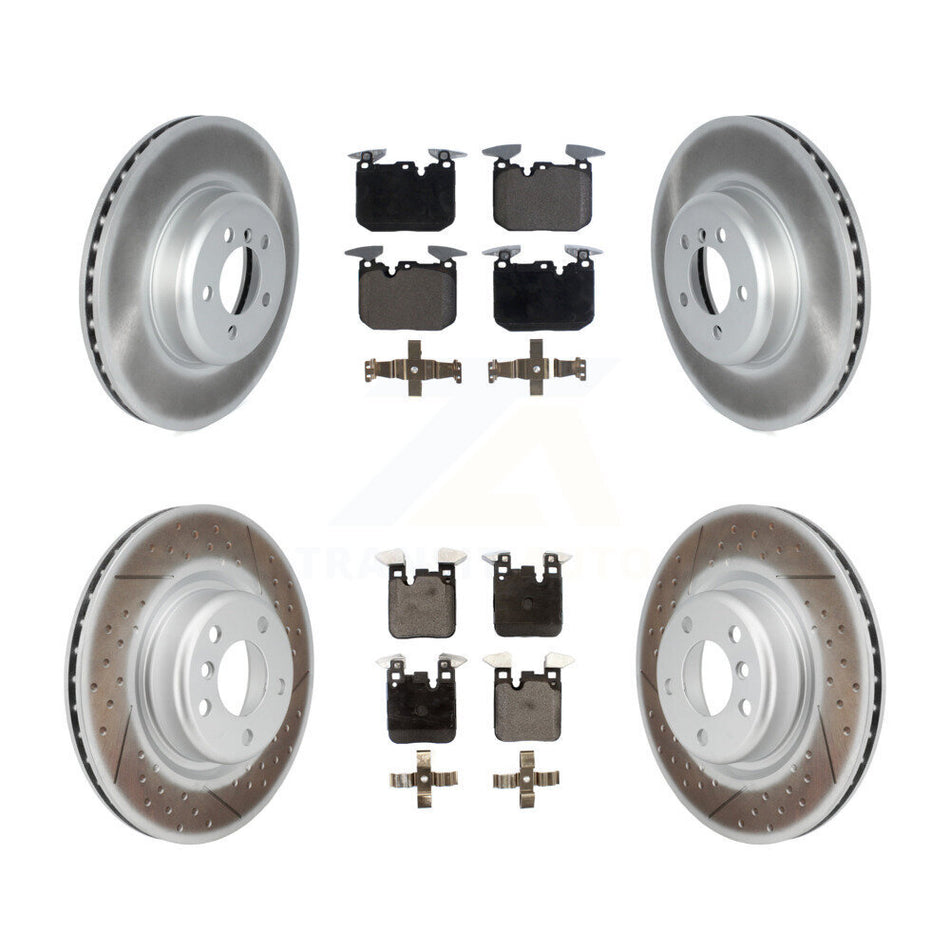 Front Rear Coated Disc Brake Rotors And Ceramic Pads Kit For 2018-2020 BMW M240i xDrive KGT-103053