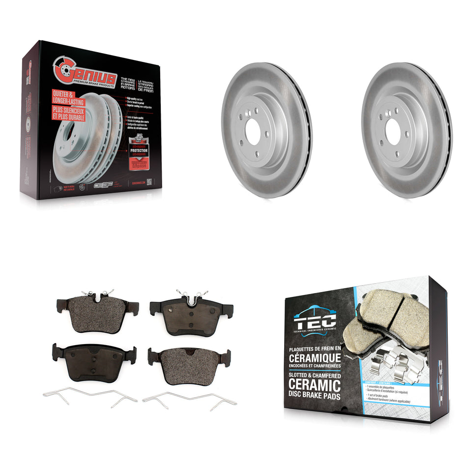 Rear Coated Disc Brake Rotors And Ceramic Pads Kit For Jaguar XE XF KGT-103064