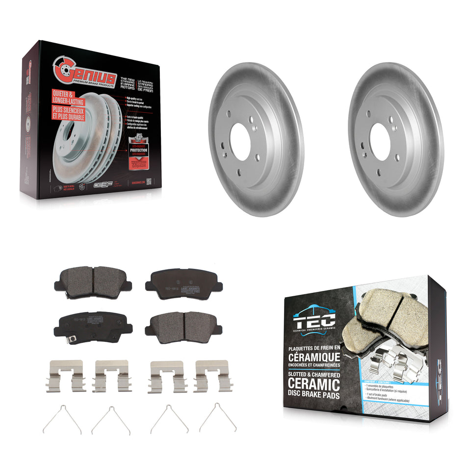 Rear Coat Brake Rotors Ceramic Pad Kit For 22-23 Hyundai Kona With Electric Parking KGT-103070