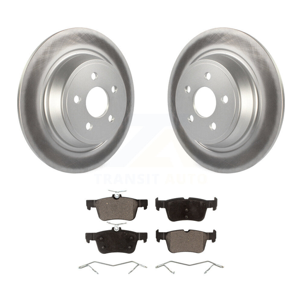 Rear Coated Disc Brake Rotor & Ceramic Pad Kit For 2019-2020 Ford Police Responder Hybrid KGT-103077