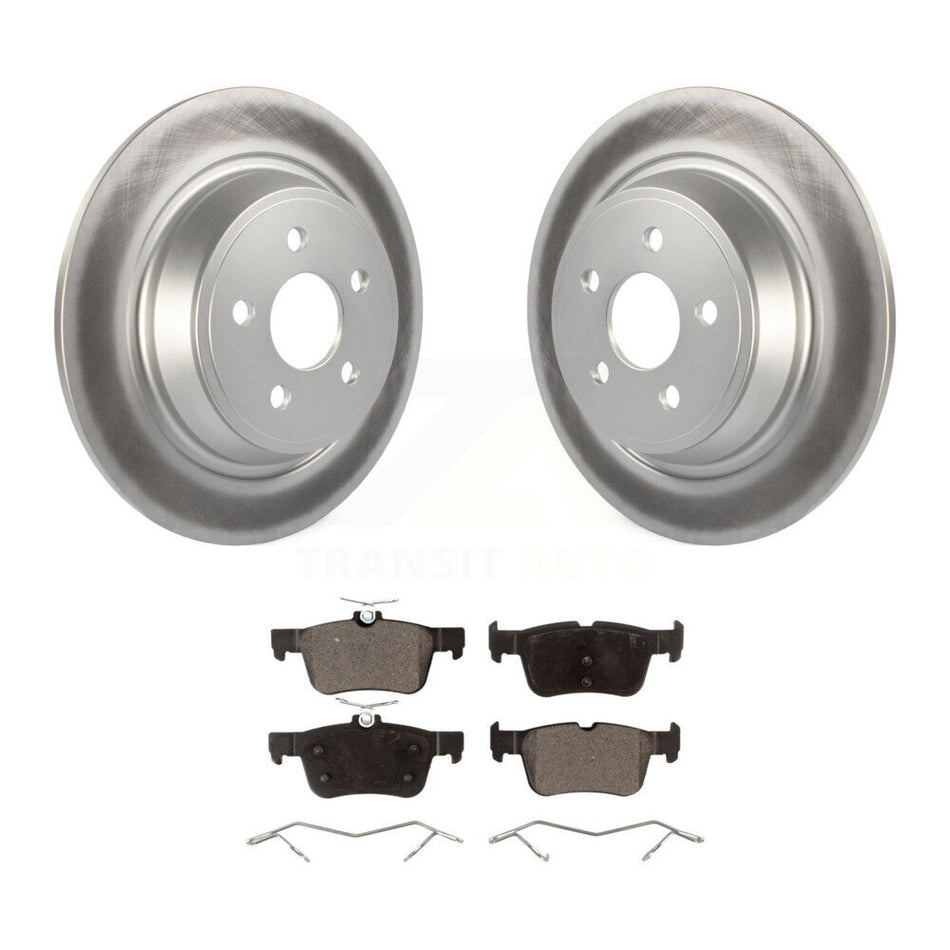 Rear Coated Disc Brake Rotor & Ceramic Pad Kit For 2019-2020 Ford Police Responder Hybrid KGT-103077
