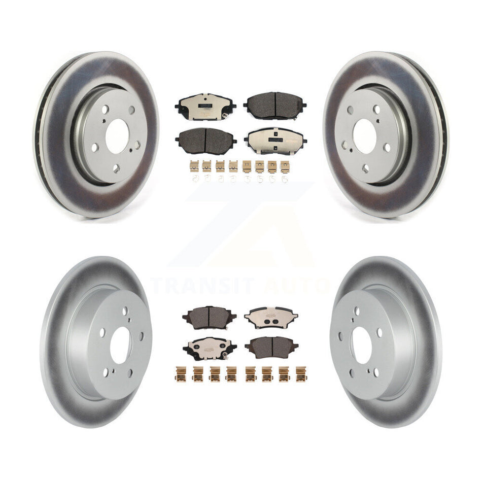 Front Rear Coated Disc Brake Rotors And Ceramic Pads Kit For Toyota C-HR KGT-103086