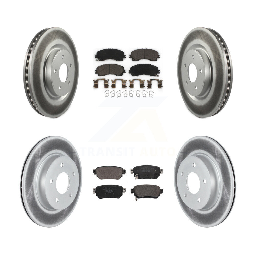 Front Rear Coat Brake Rotors Ceramic Pad Kit For Nissan Rogue With Electric Parking KGT-103087