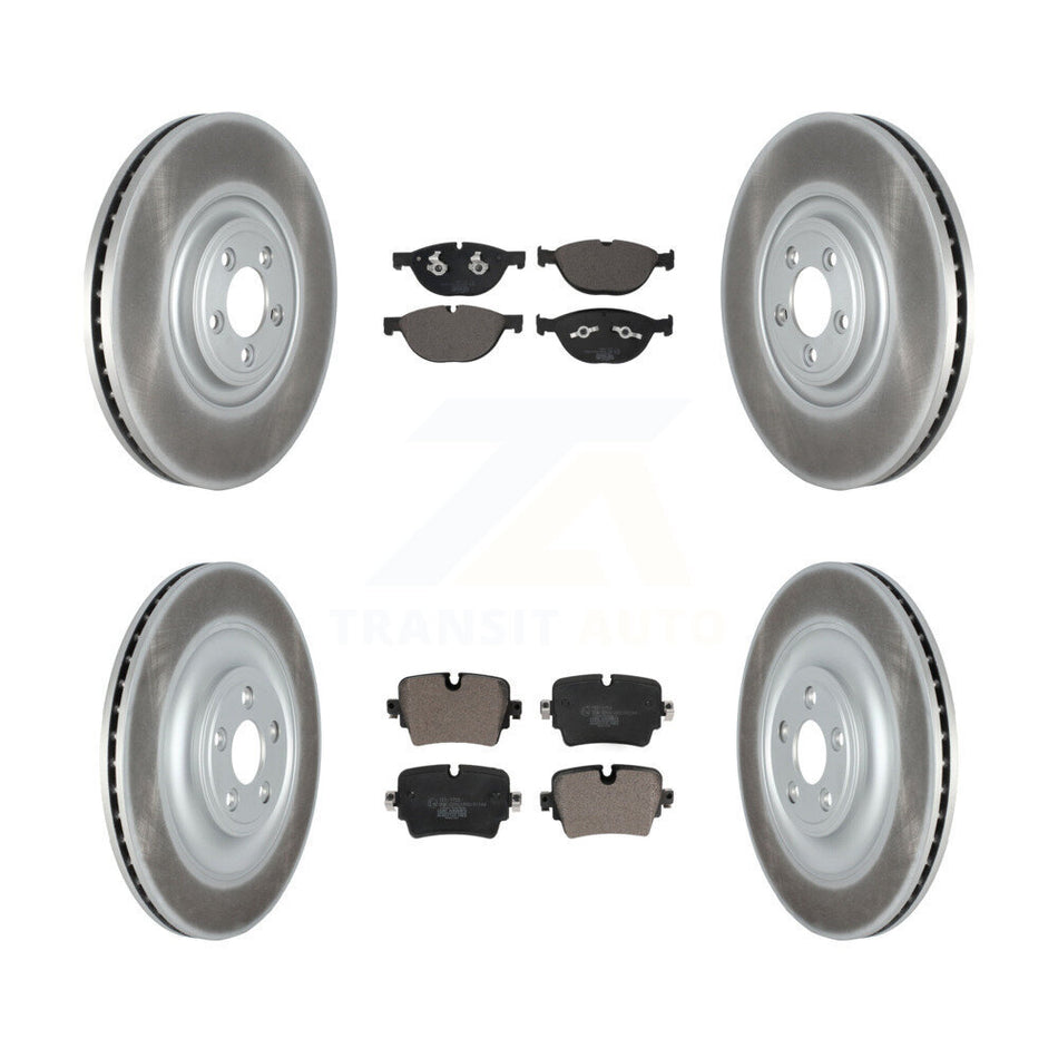 Front Rear Coated Disc Brake Rotors And Ceramic Pads Kit For Jaguar XJ XJR575 KGT-103092