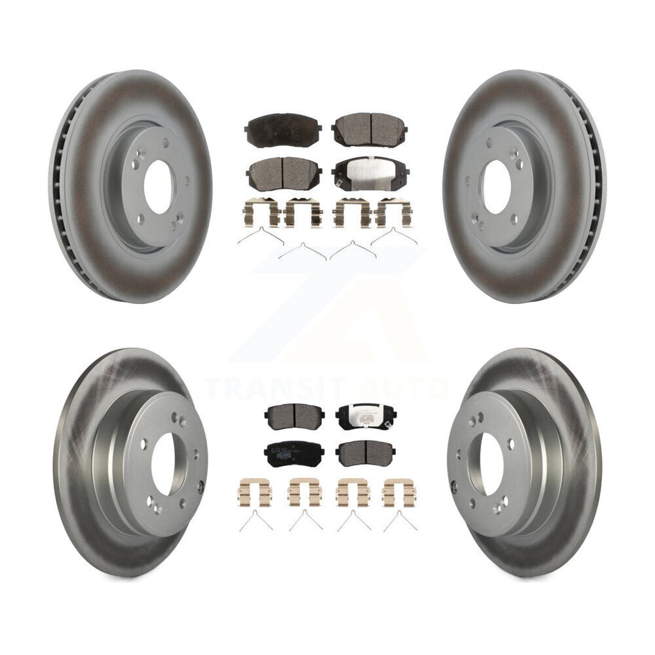 Front Rear Coat Brake Rotors Ceramic Pad Kit For Hyundai Sonata With Manual Parking KGT-103094