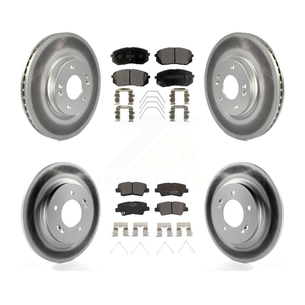 Front Rear Coated Disc Brake Rotors And Ceramic Pad Kit For Hyundai Elantra GT Kia Forte5 KGT-103097