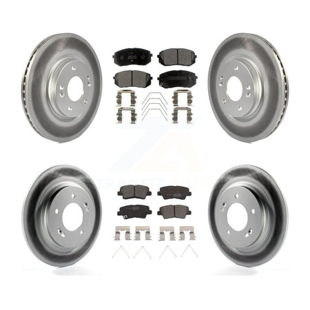 Front Rear Coated Disc Brake Rotors And Ceramic Pad Kit For Hyundai Elantra GT Kia Forte5 KGT-103097