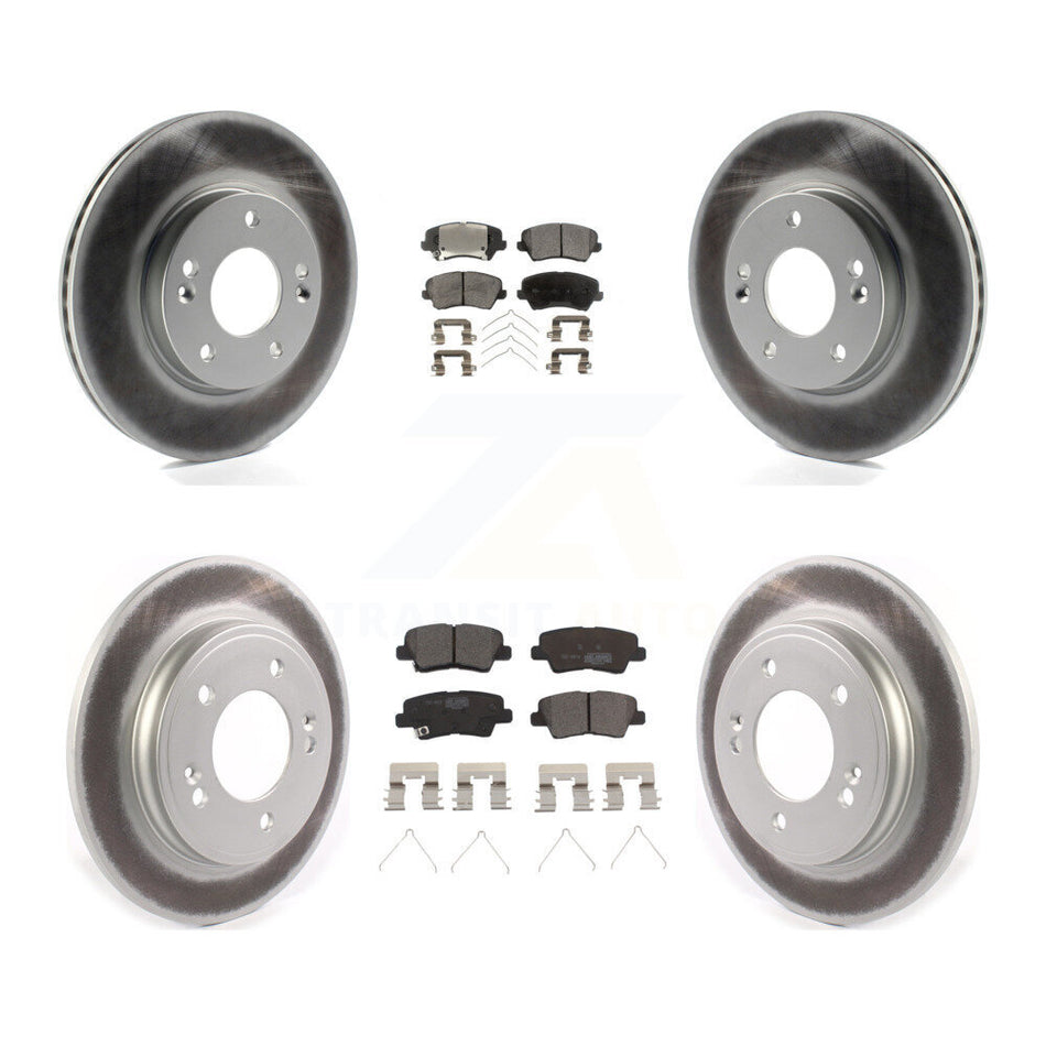 Front Rear Coat Disc Brake Rotor Ceramic Pad Kit For Hyundai Veloster Naturally Aspirated KGT-103099