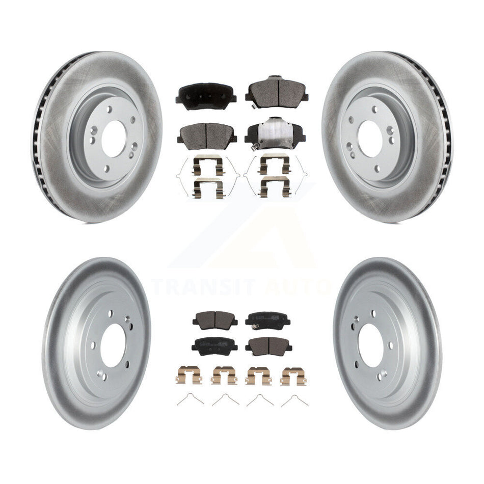 Front Rear Coated Disc Brake Rotors And Ceramic Pads Kit For 2019-2020 Hyundai Nexo KGT-103108