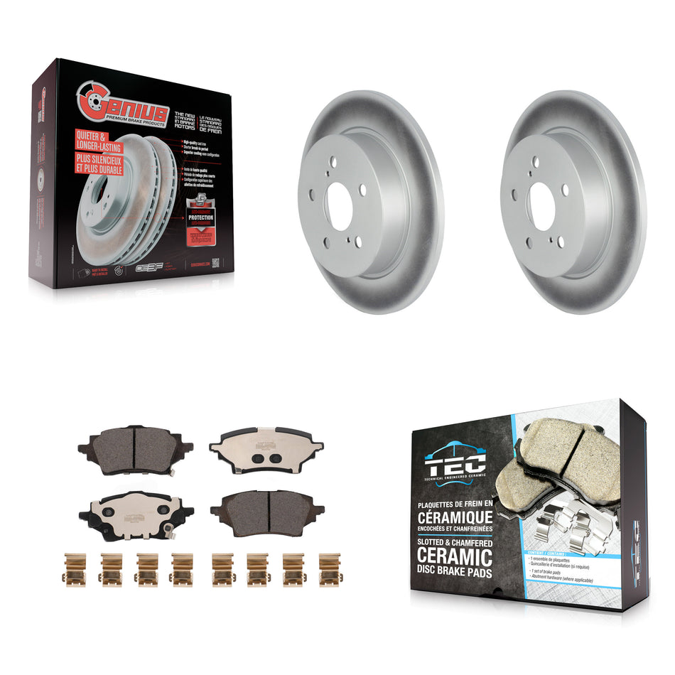 Rear Coated Disc Brake Rotors And Ceramic Pads Kit For Toyota C-HR KGT-103119