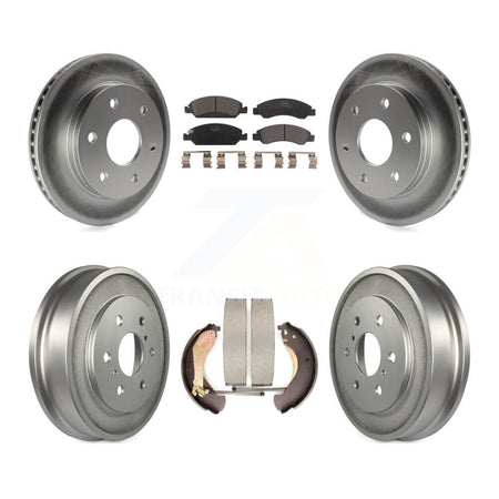 Front Rear Coat Brake Rotors Ceramic Pad Drum Kit For 07 GMC Sierra 1500 Disc rear brakes KGT-103124