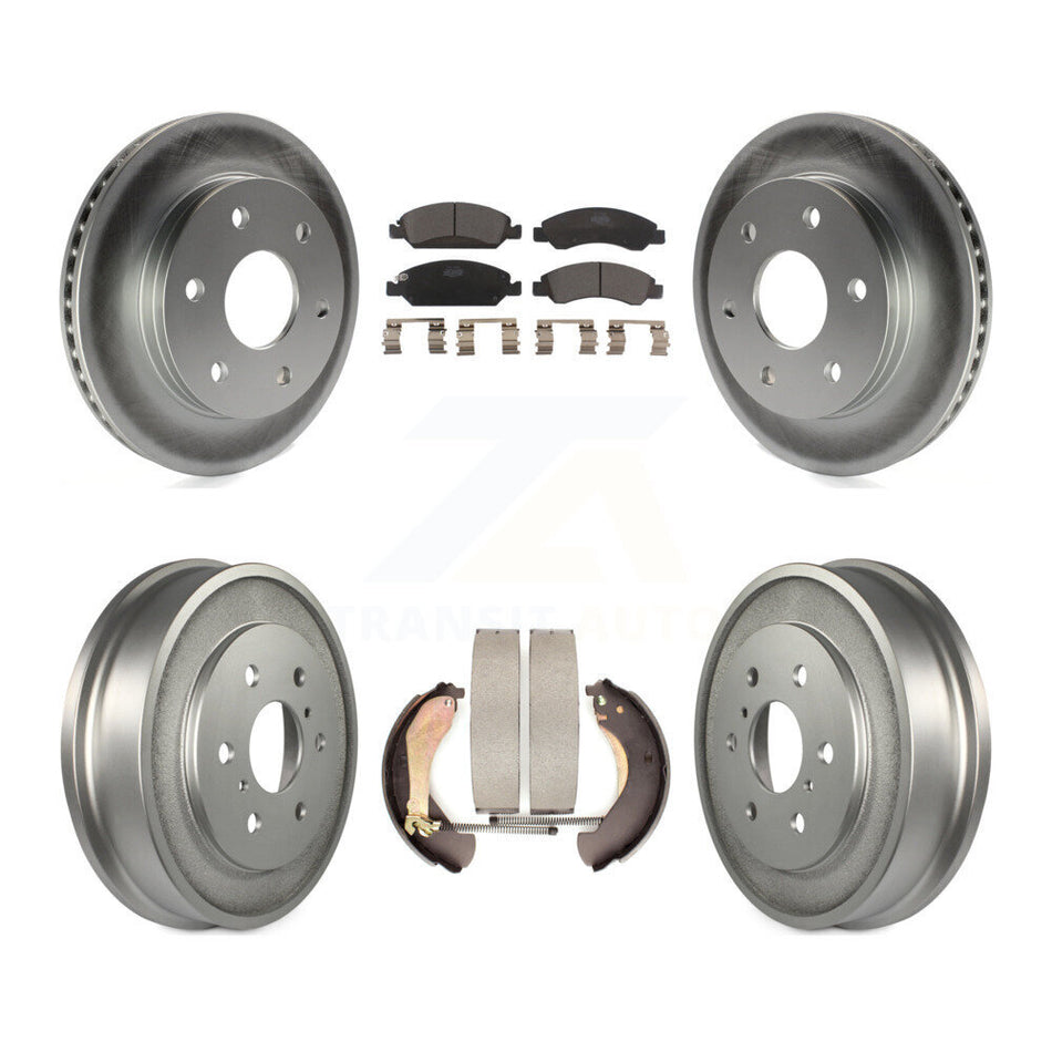 Front Rear Coat Brake Rotors Ceramic Pad Drum Kit For 07 GMC Sierra 1500 Disc rear brakes KGT-103124