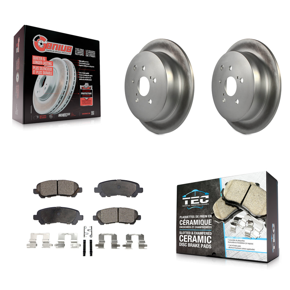 Rear Coated Disc Brake Rotors And Ceramic Pads Kit For Toyota Highlander KGT-103127