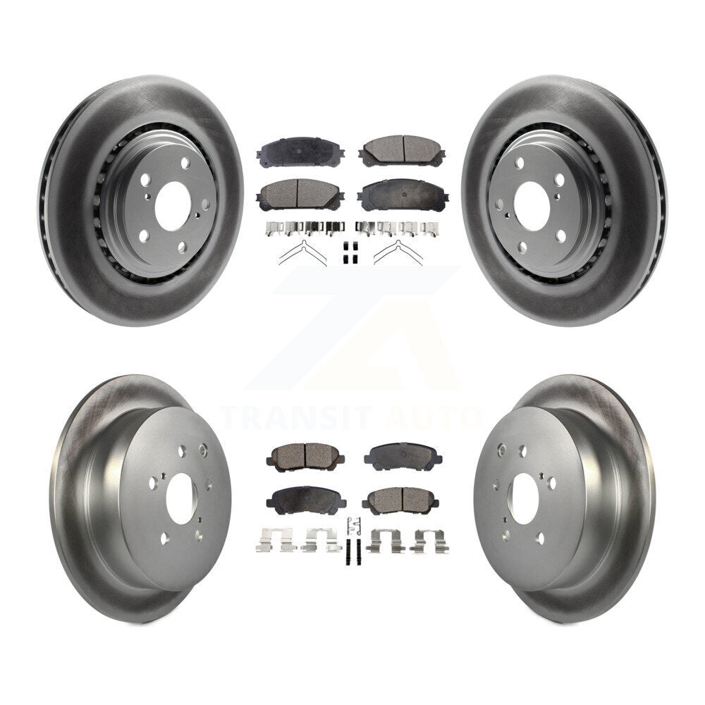 Front Rear Coated Disc Brake Rotors And Ceramic Pads Kit For Toyota Highlander KGT-103132