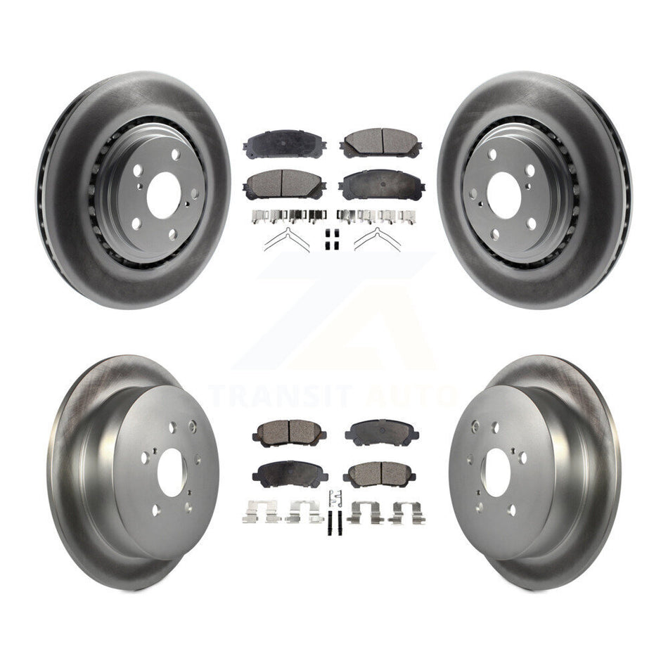 Front Rear Coated Disc Brake Rotors And Ceramic Pads Kit For Toyota Highlander KGT-103132
