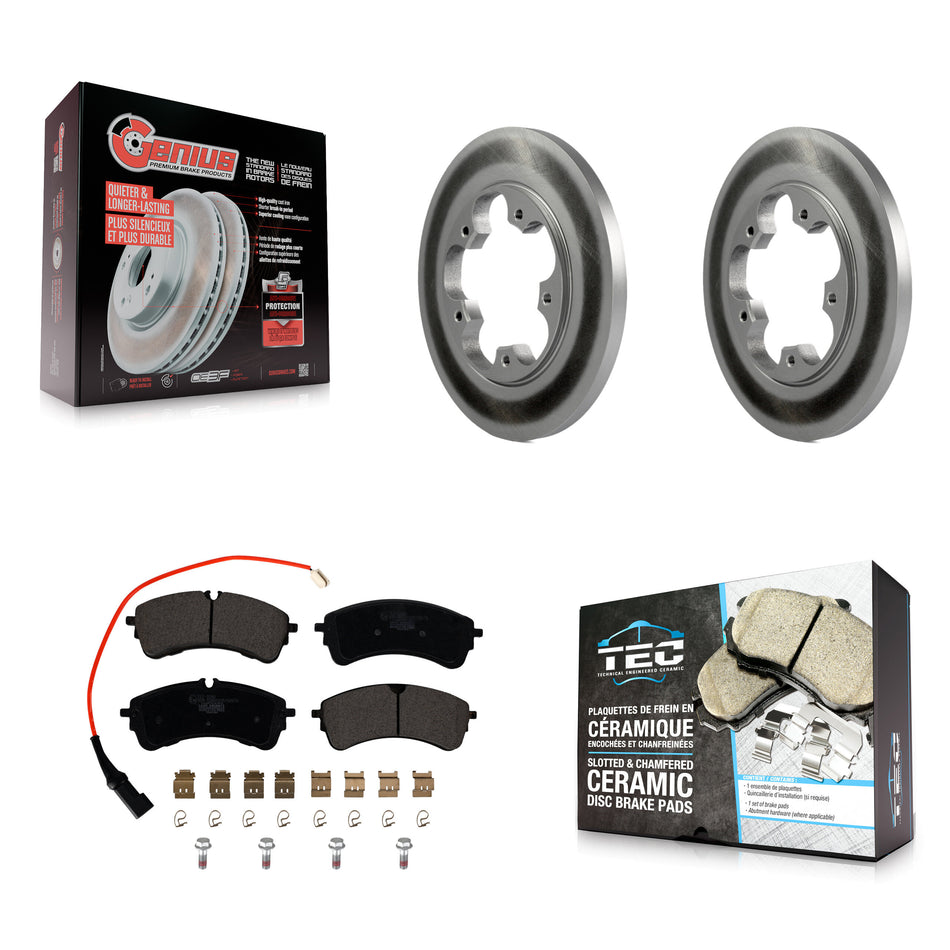 Rear Coated Disc Brake Rotor Ceramic Pad Kit For Ford Transit-250 Transit-150 Transit-350 KGT-103147