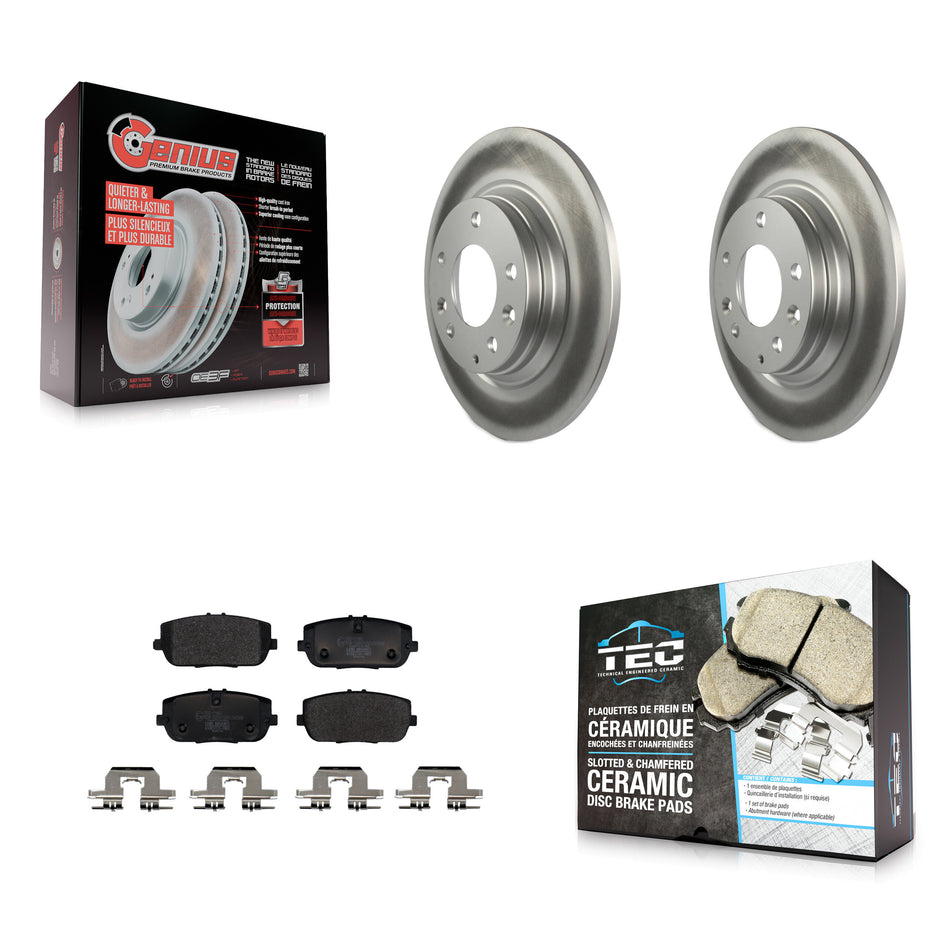 Rear Coated Disc Brake Rotors And Ceramic Pads Kit For 2006-2015 Mazda MX-5 Miata KGT-103148