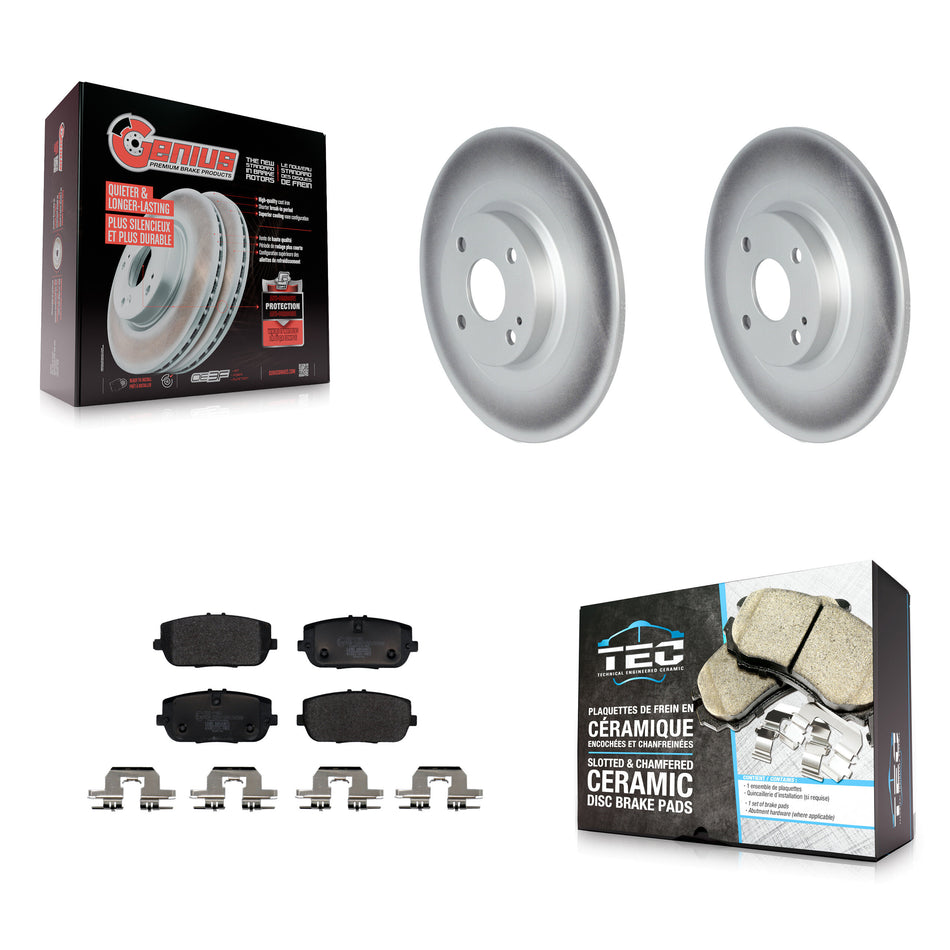 Rear Coated Disc Brake Rotors And Ceramic Pads Kit For Mazda MX-5 Miata Fiat 124 Spider KGT-103149
